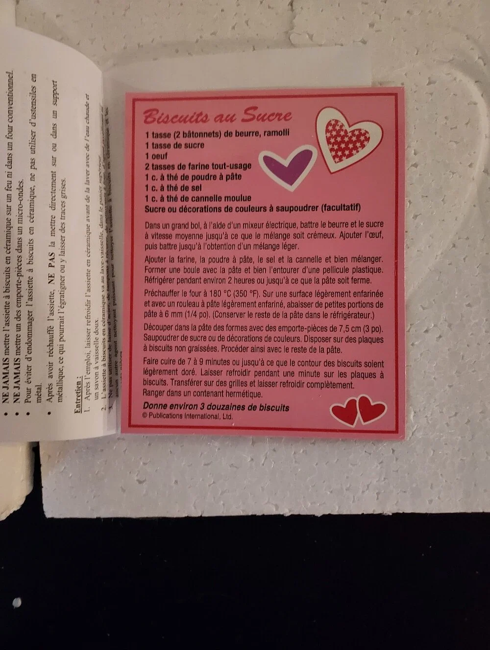 Avon Heart-Shaped Cookie Plate in Pink and Red With Cookie Cutters And A Recipe
